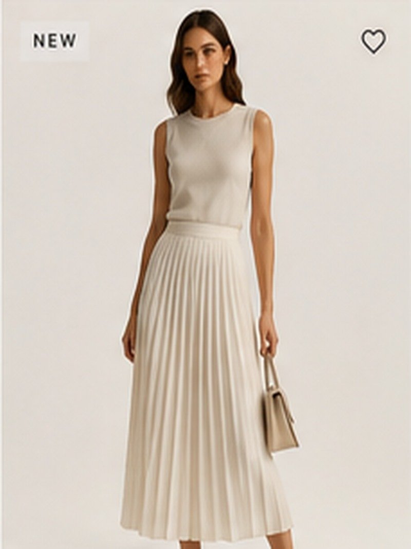 Pleated Midi Skirt